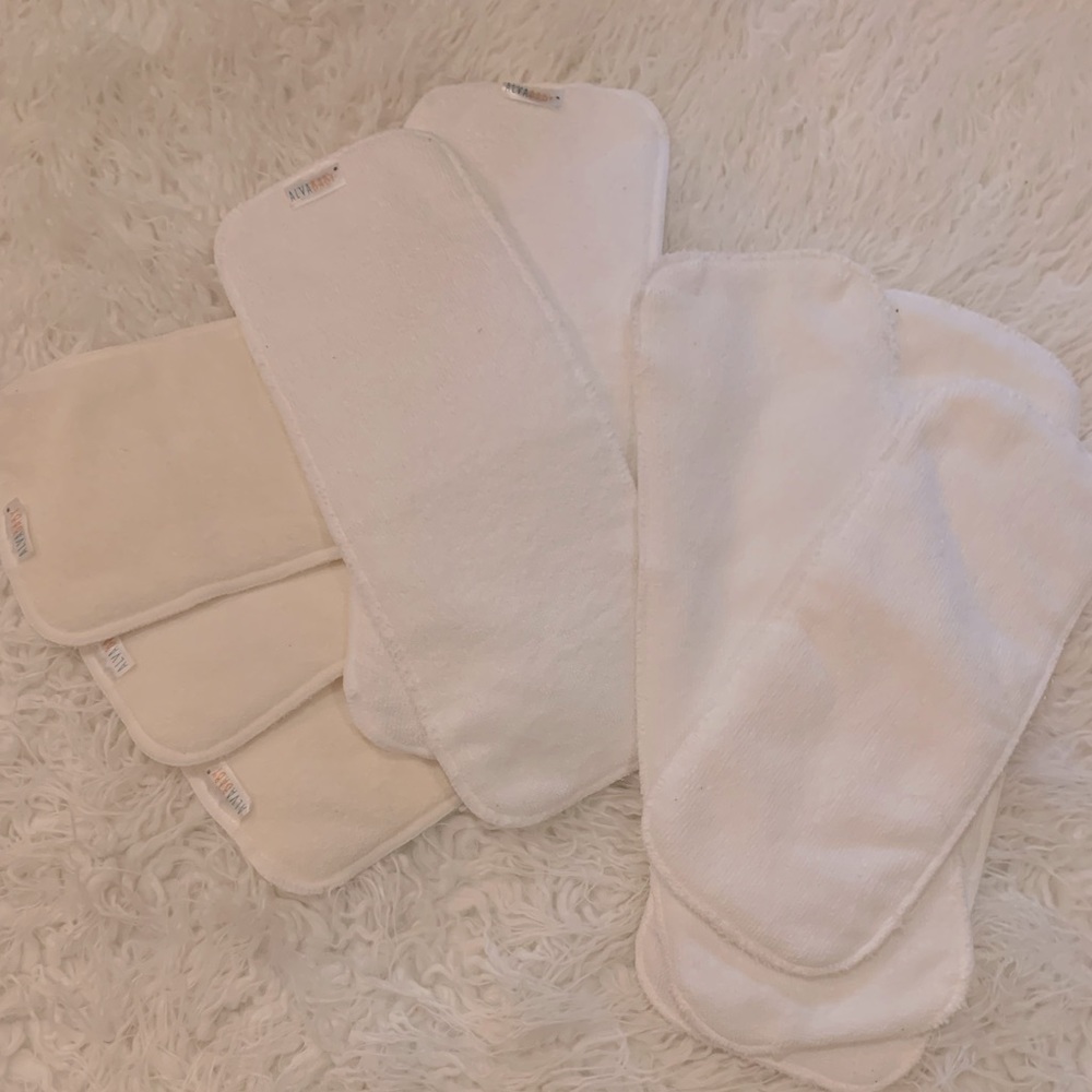 NWOT Mixed Variety Mostly ALVABABY White Absorbent Cloth Diaper Inserts